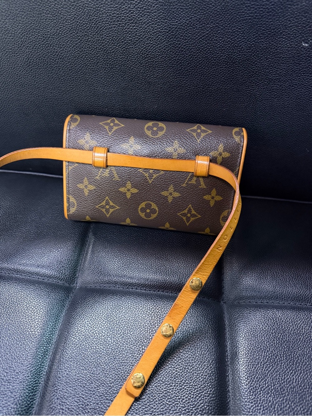 Louis Vuitton Pochette Florentine M51855 Monogram Belt Waist Bag Vachetta Strap - Picture 2 of 6